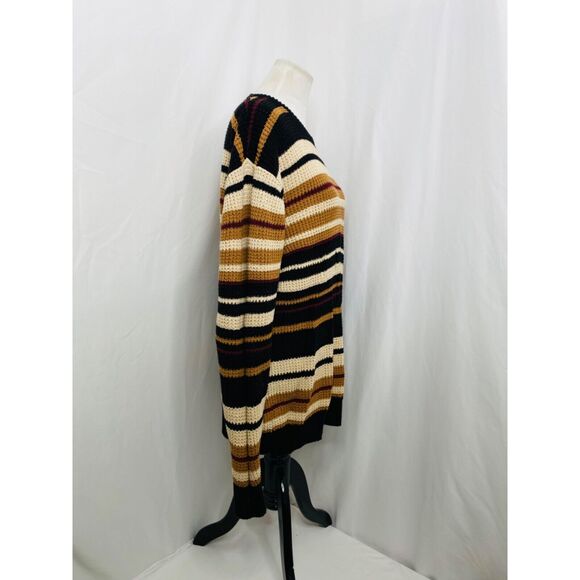 Carbon Men’s Sweater Multicolor Striped Open Knit Crewneck Size XXL - Picture 4 of 6